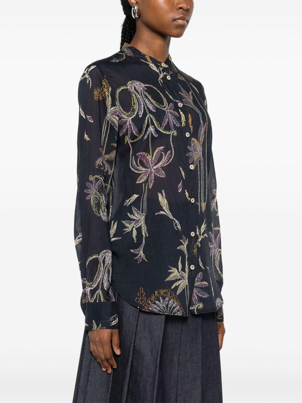 FORTE FORTE Camicia blu in cotone e seta