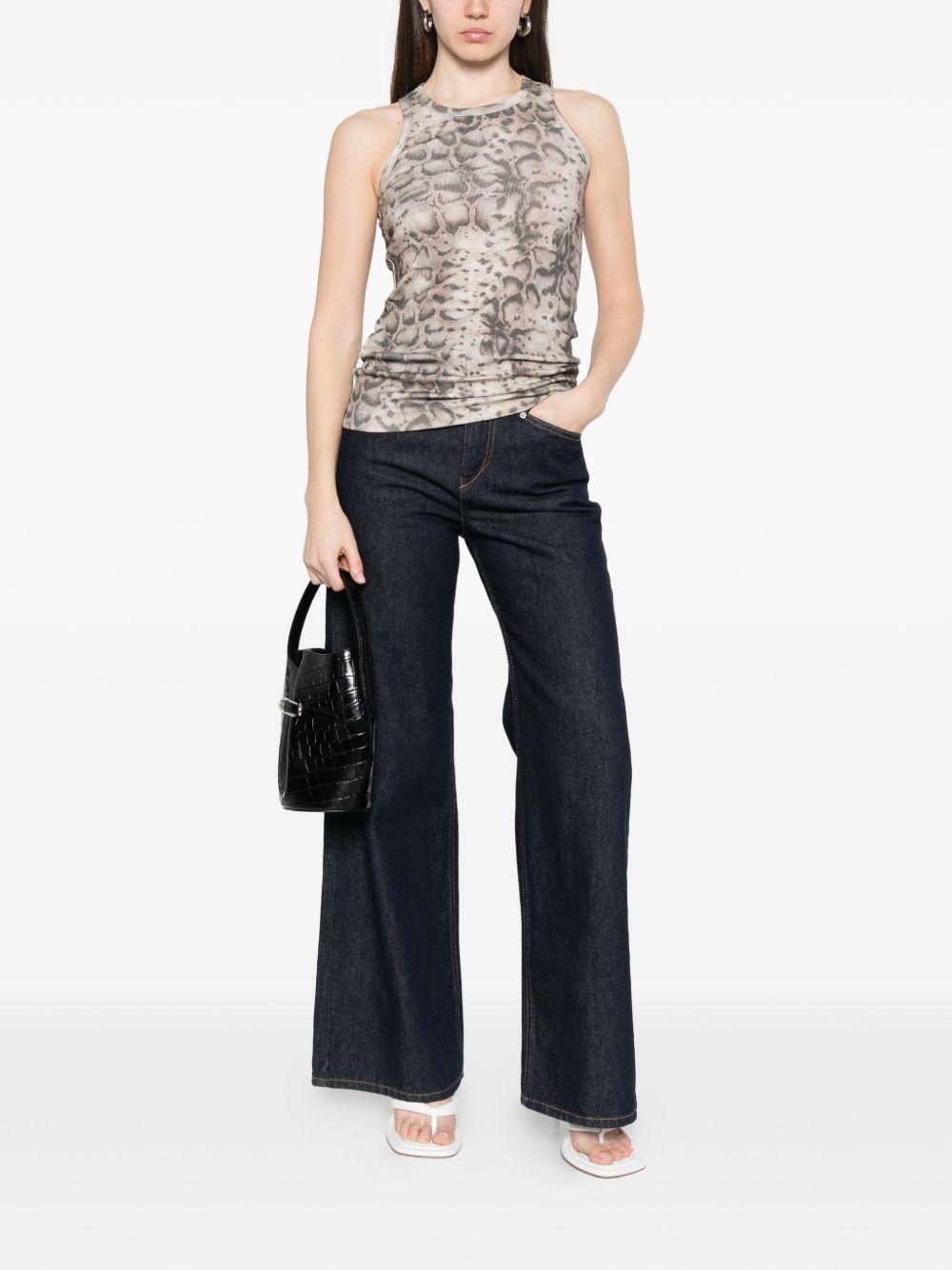 PINKO Top Belfiore in cotone con stampa leopardata