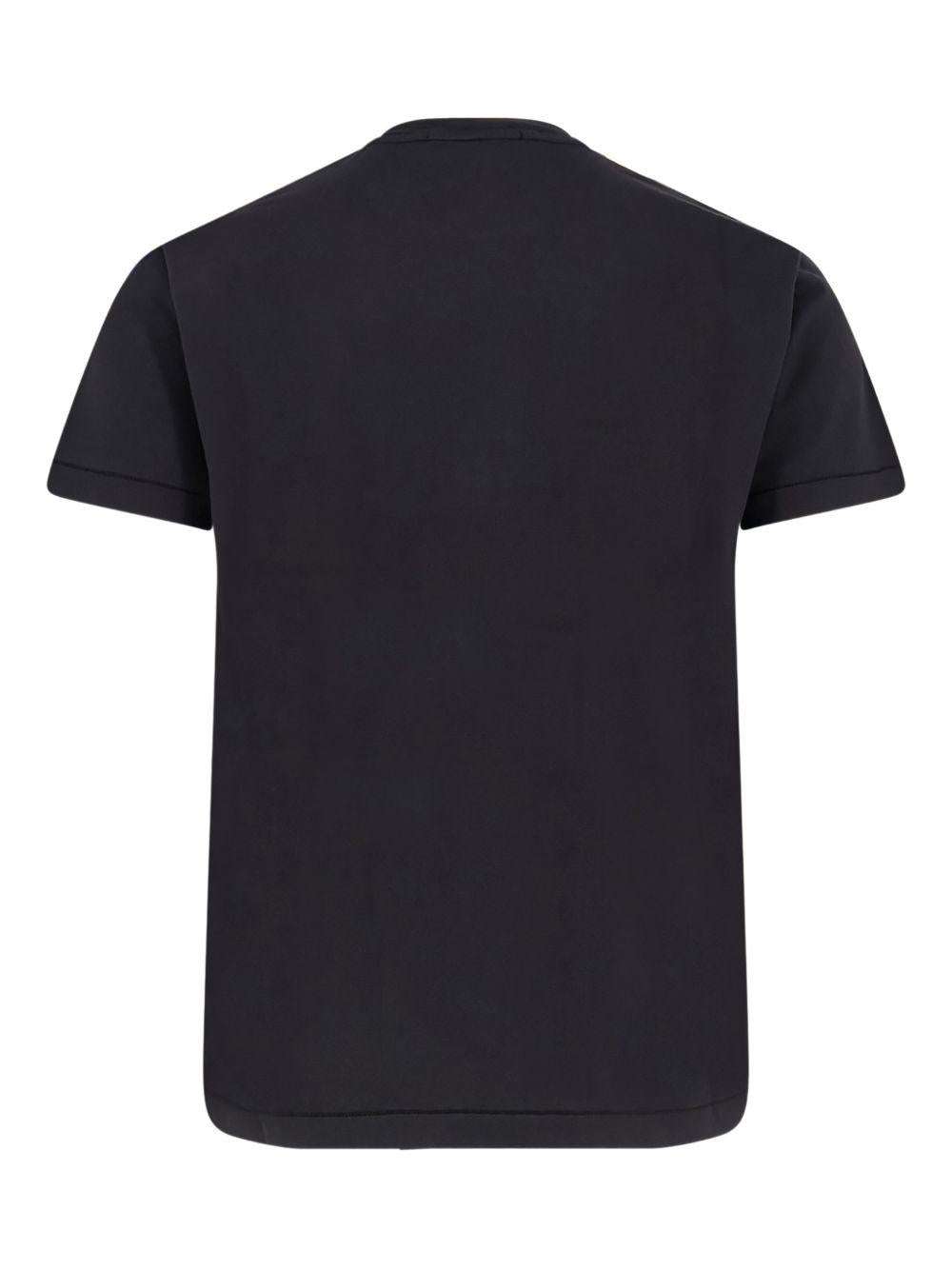 STONE ISLAND T-shirt in cotone nero con logo