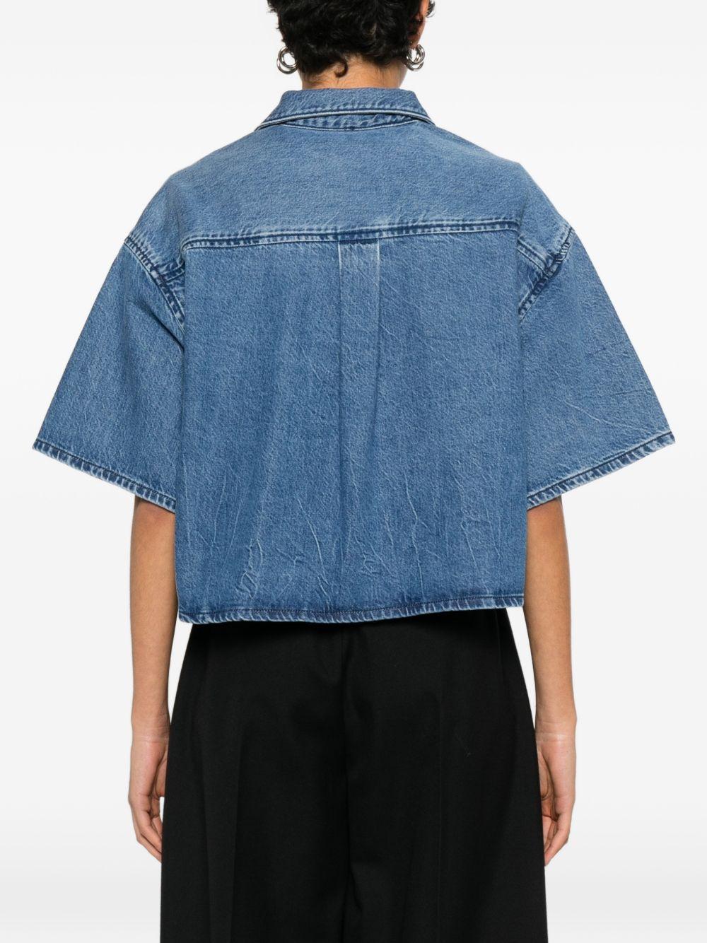 ALEXANDER WANG Camicia crop in denim