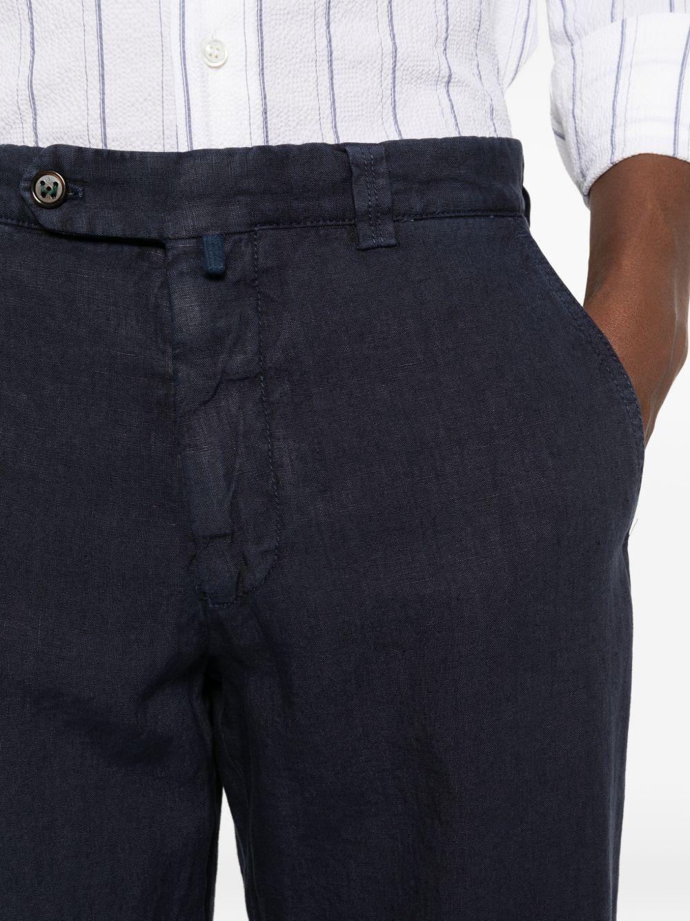 BERWICH Pantaloni blu indigo in lino