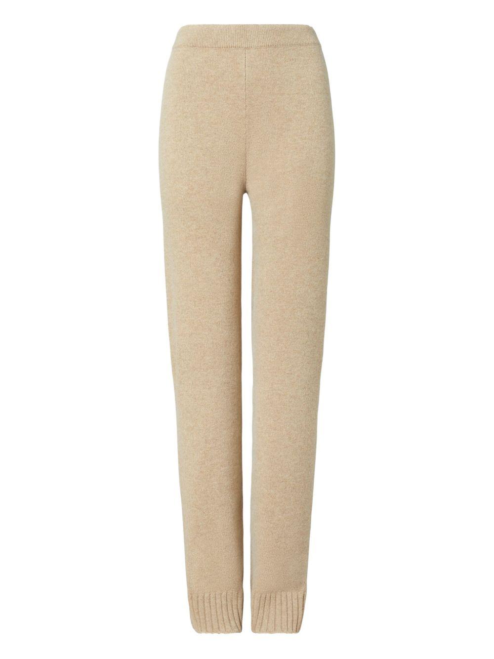 TORY BURCH Pantaloni in lana melange oatmeal