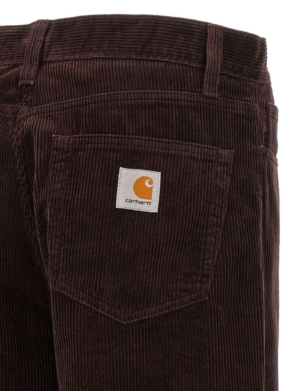 CARHARTT WIP Pantaloni 'Landon' a coste in velluto marrone