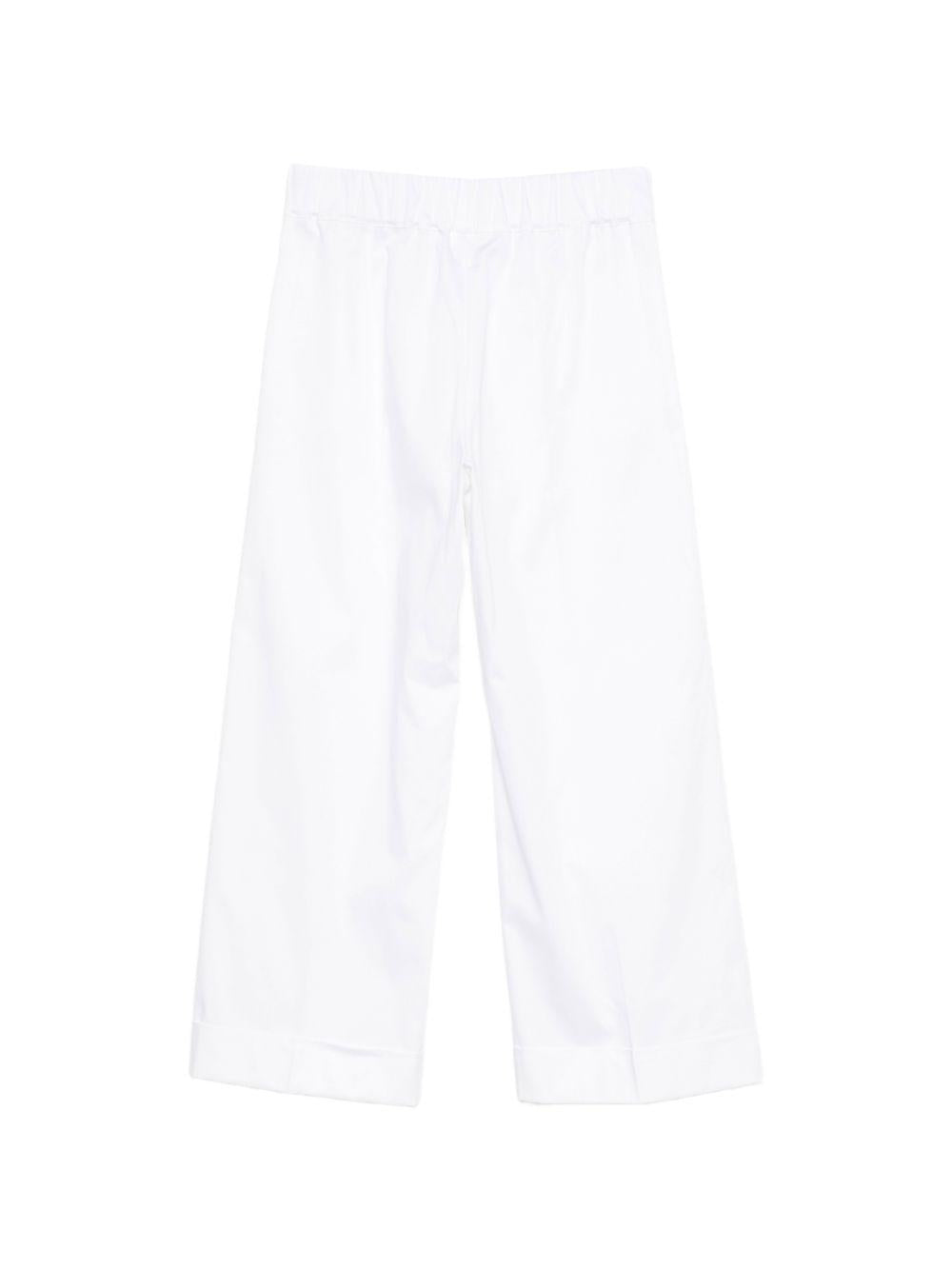 D EXTERIOR Pantaloni bianchi in cotone elasticizzato