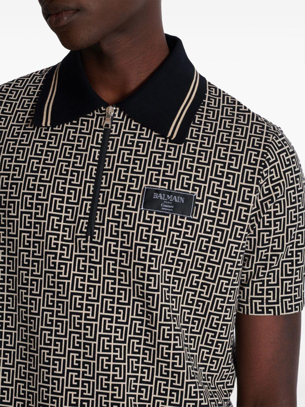 BALMAIN Polo 'Labyrinth' con effetto jacquard