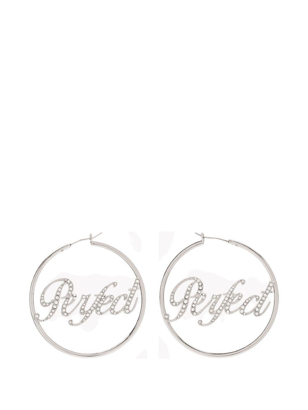 MARC JACOBS Orecchini a cerchio argentati con strass