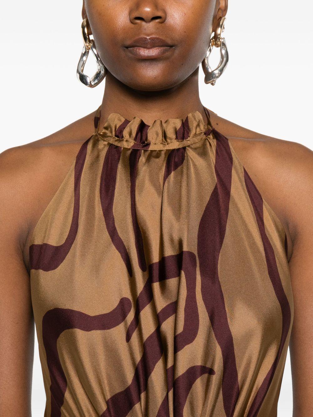 RAQUEL DINIZ Abito lungo scollo halter