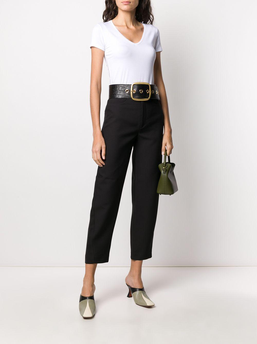 MAJESTIC FILATURES T-shirt a maniche corte con scollo a V bianco