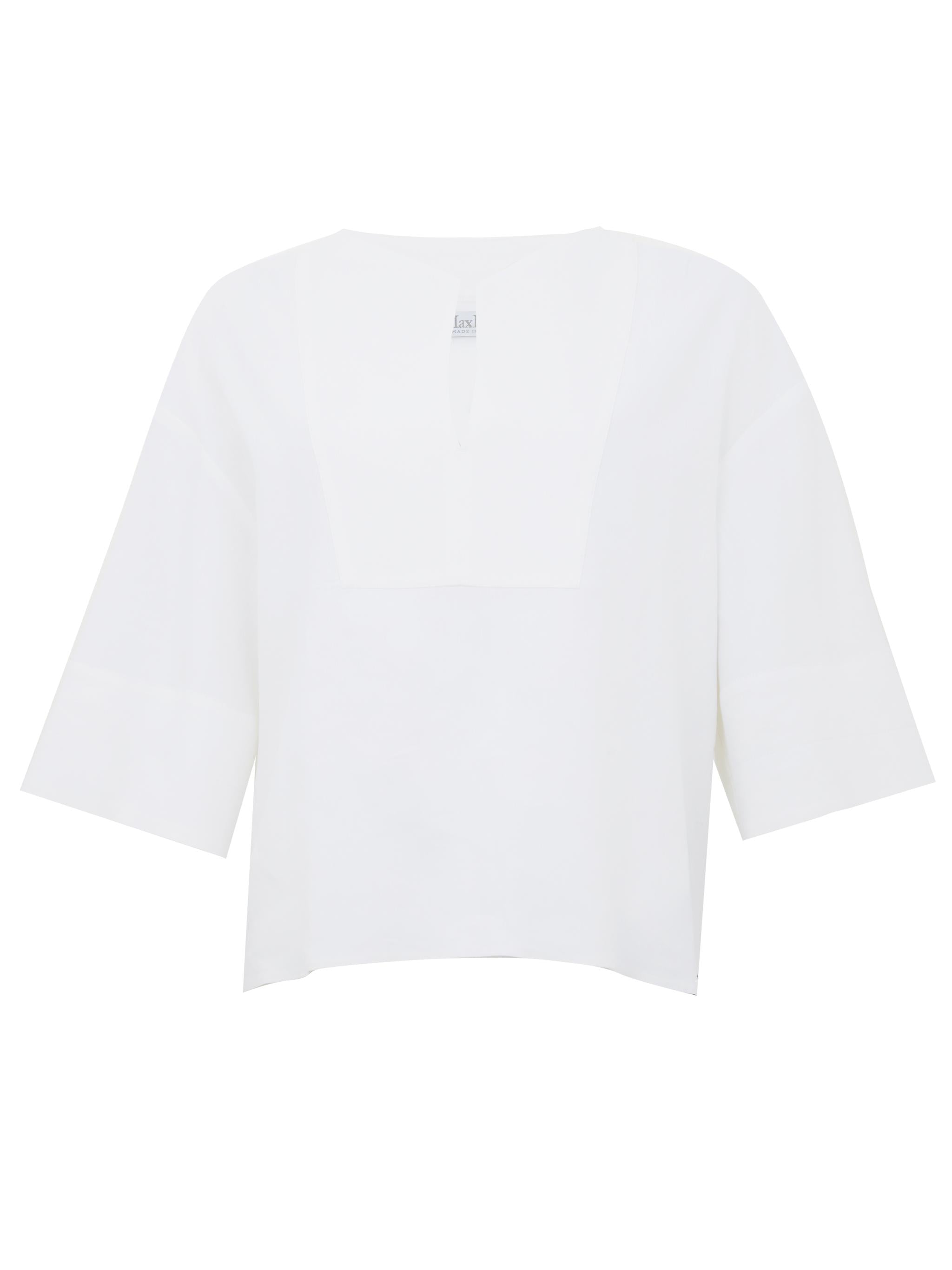 MAX MARA Blusa bianca Sospiro con maniche a 3/4