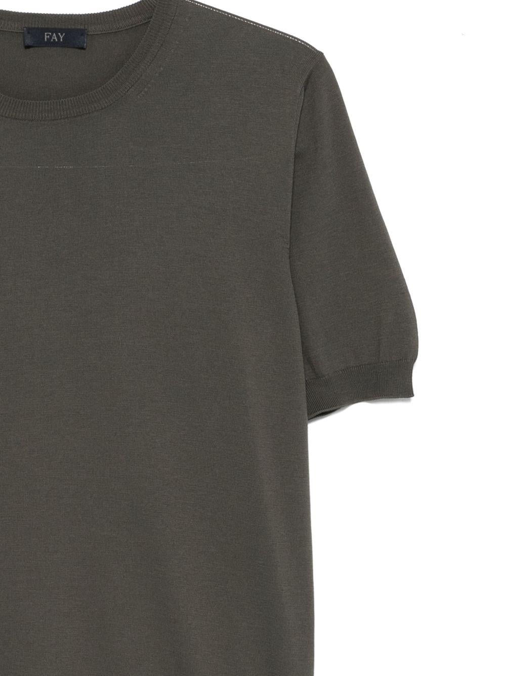 FAY T-shirt girocollo verde militare
