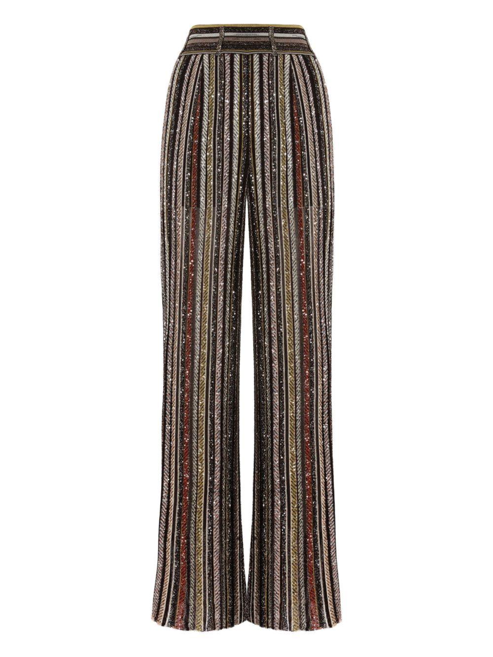 MISSONI Pantaloni wide-leg a righe multicolore