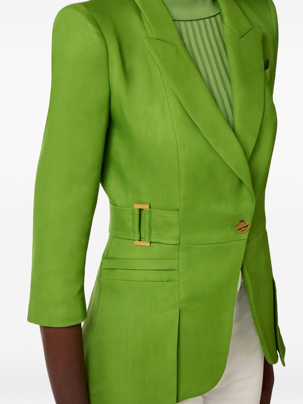 ELISABETTA FRANCHI Blazer strutturato verde con maniche a 3/4