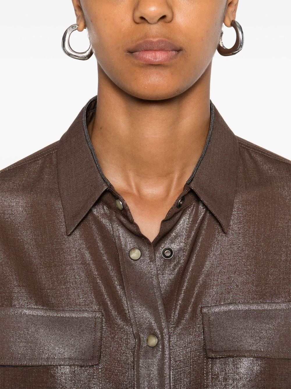 BRUNELLO CUCINELLI Camicia con effetto metallizzato