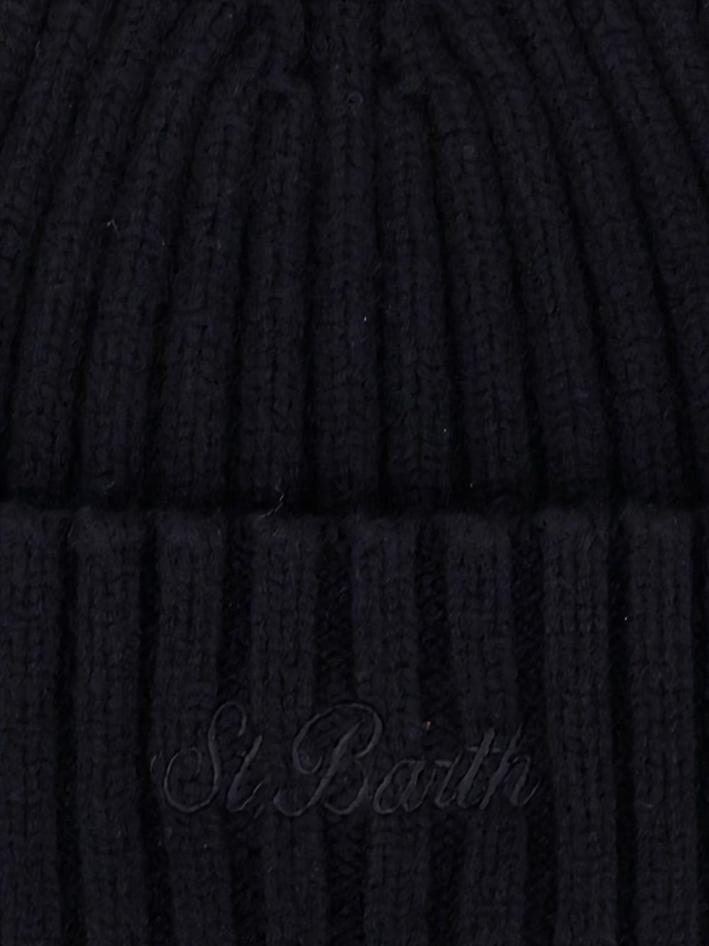 MC2 SAINT BARTH Berretto in lana nero a costine