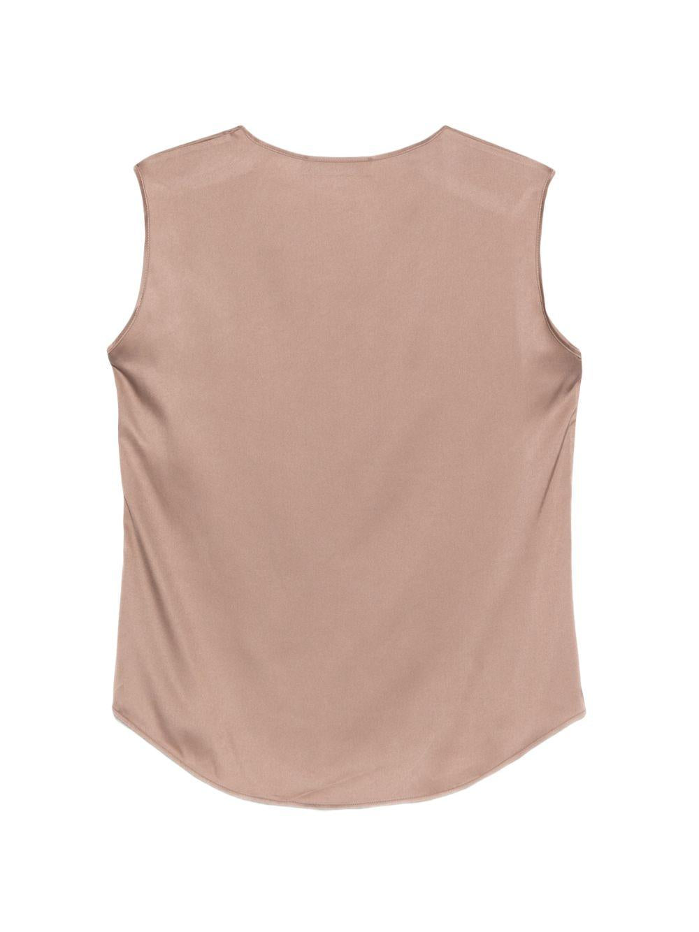 D EXTERIOR Top satinato marrone Mock