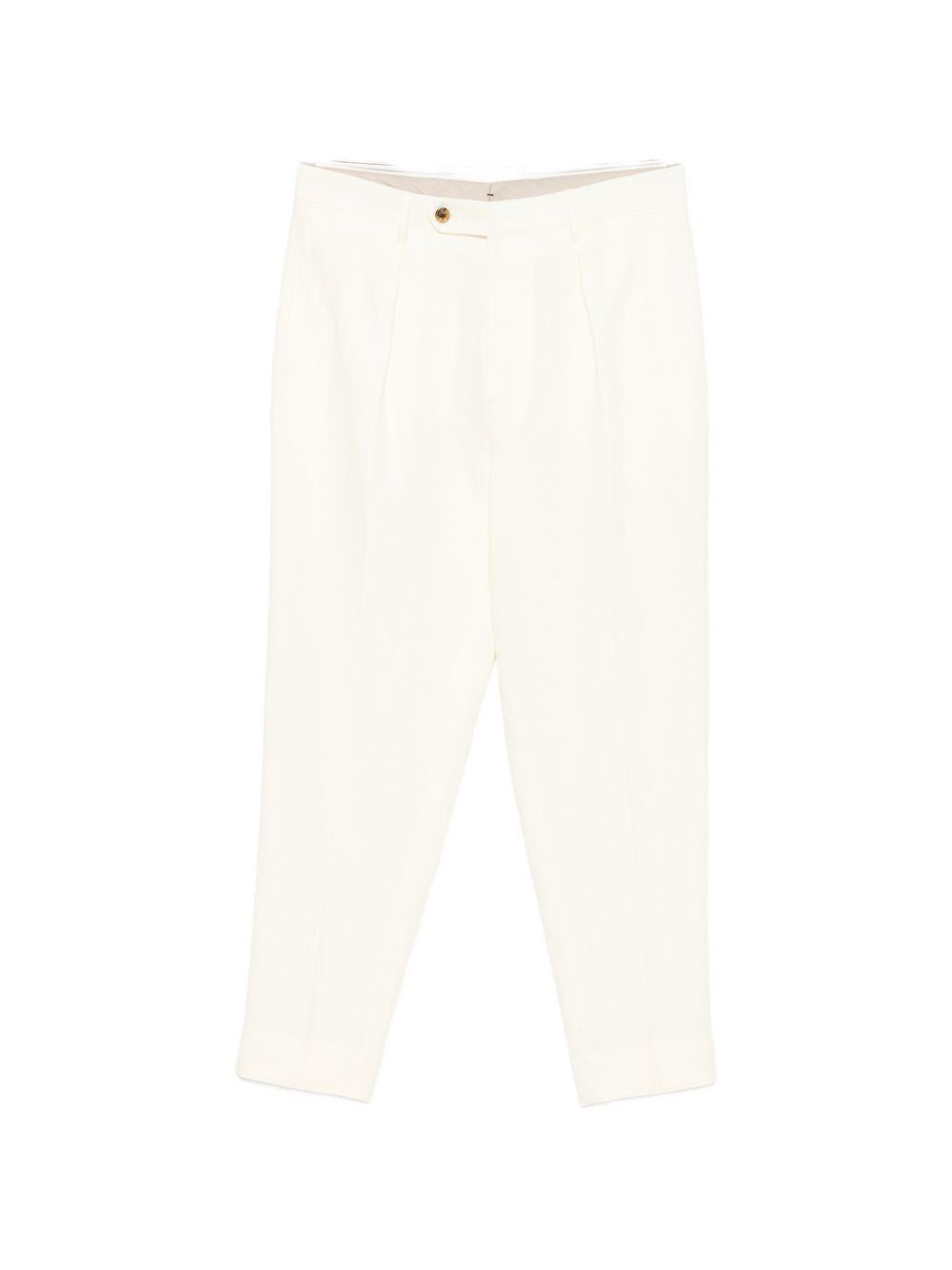 BERWICH Pantaloni Chiaia Long in lino color panna