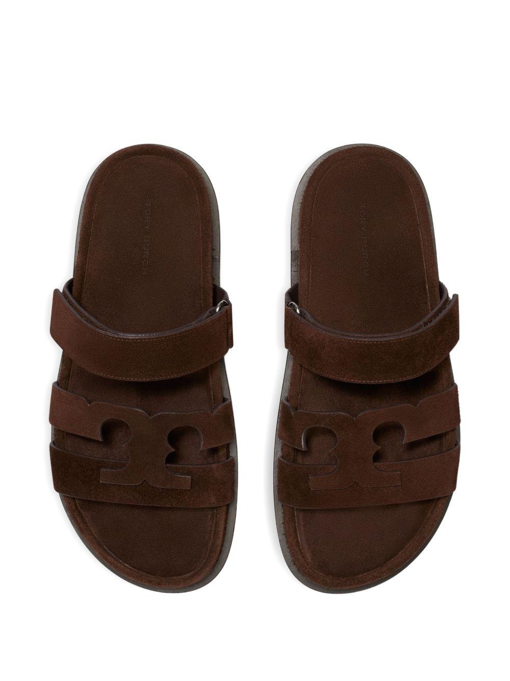 TORY BURCH Ciabatte Ines in pelle scamosciata marrone