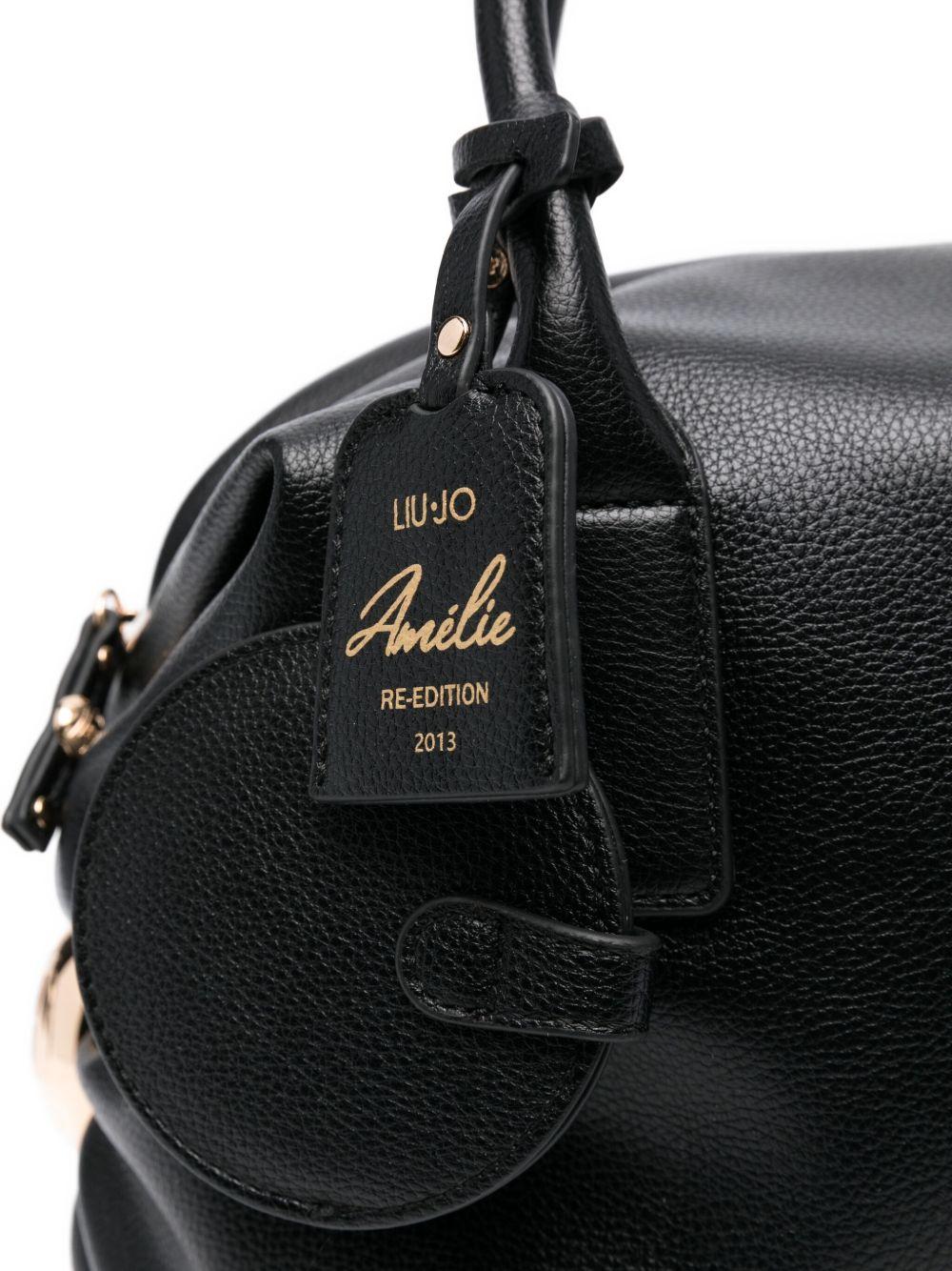 LIUJO Borsa nera tote con arricciature