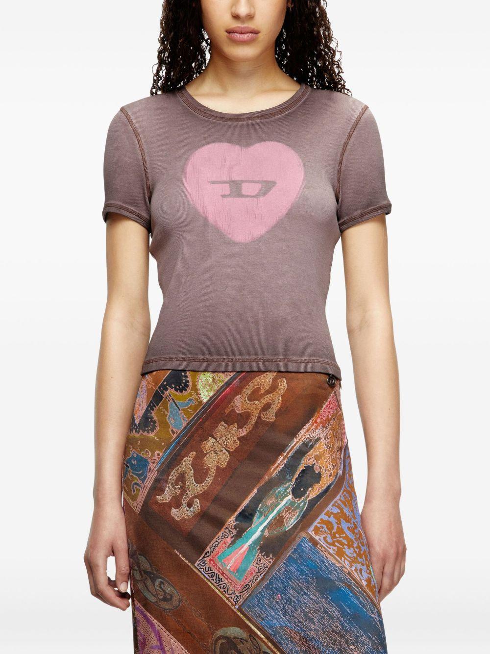 DIESEL T-shirt `T-ELE` in misto cotone marrone