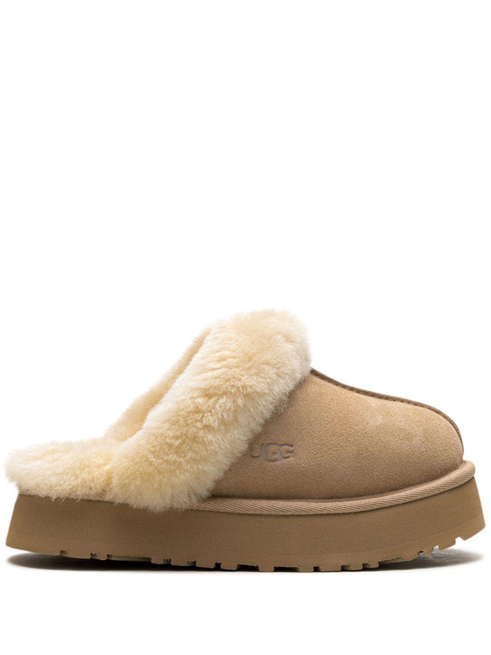 UGG Sabot 'Disquette' in pelle scamosciata beige
