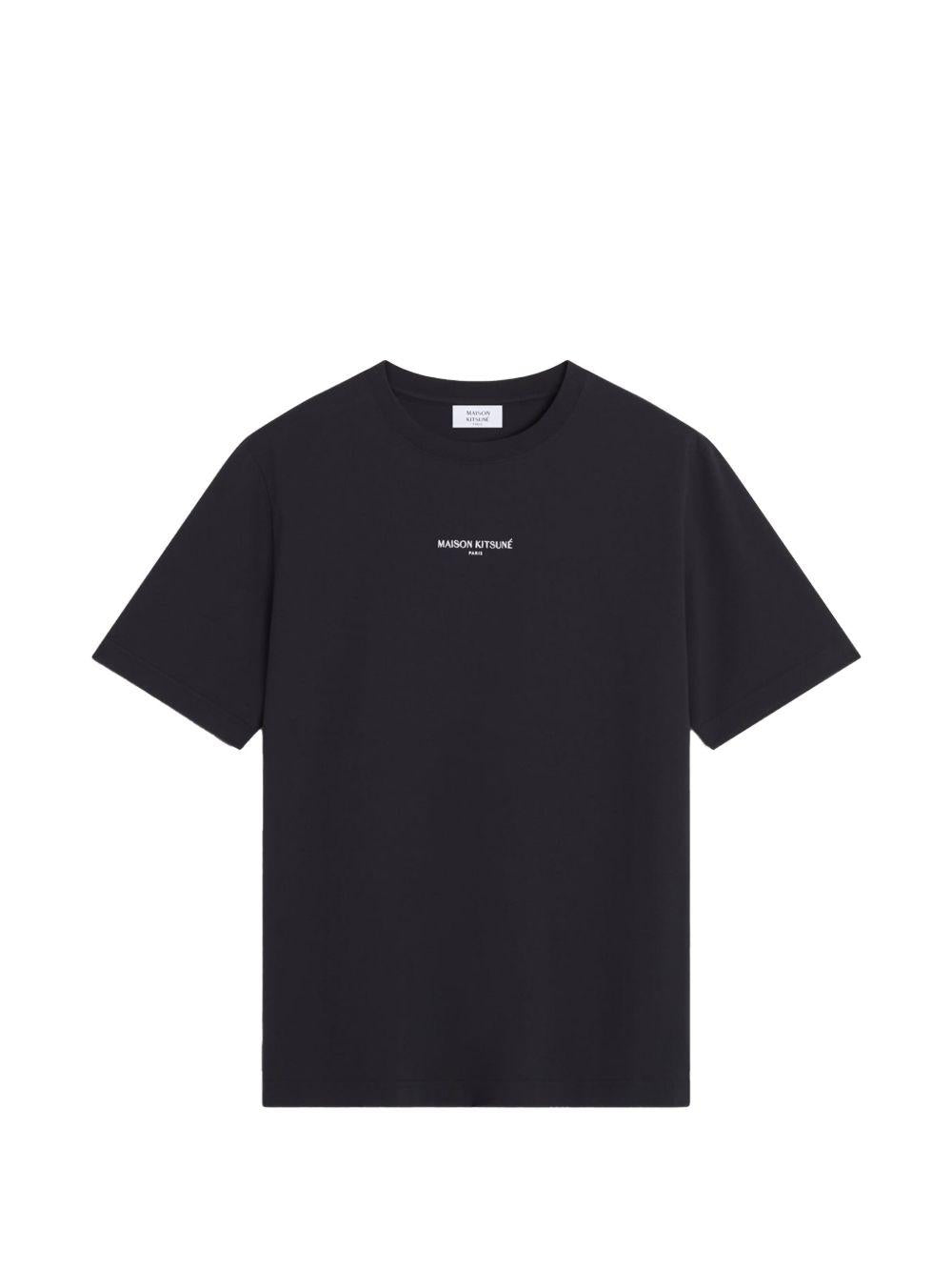 MAISON KITSUNE T-shirt nera con logo