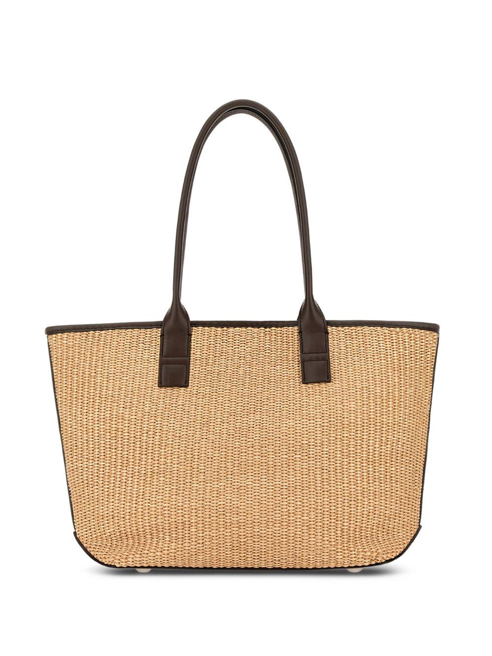HOGAN Borsa shopping in cotone e pelle