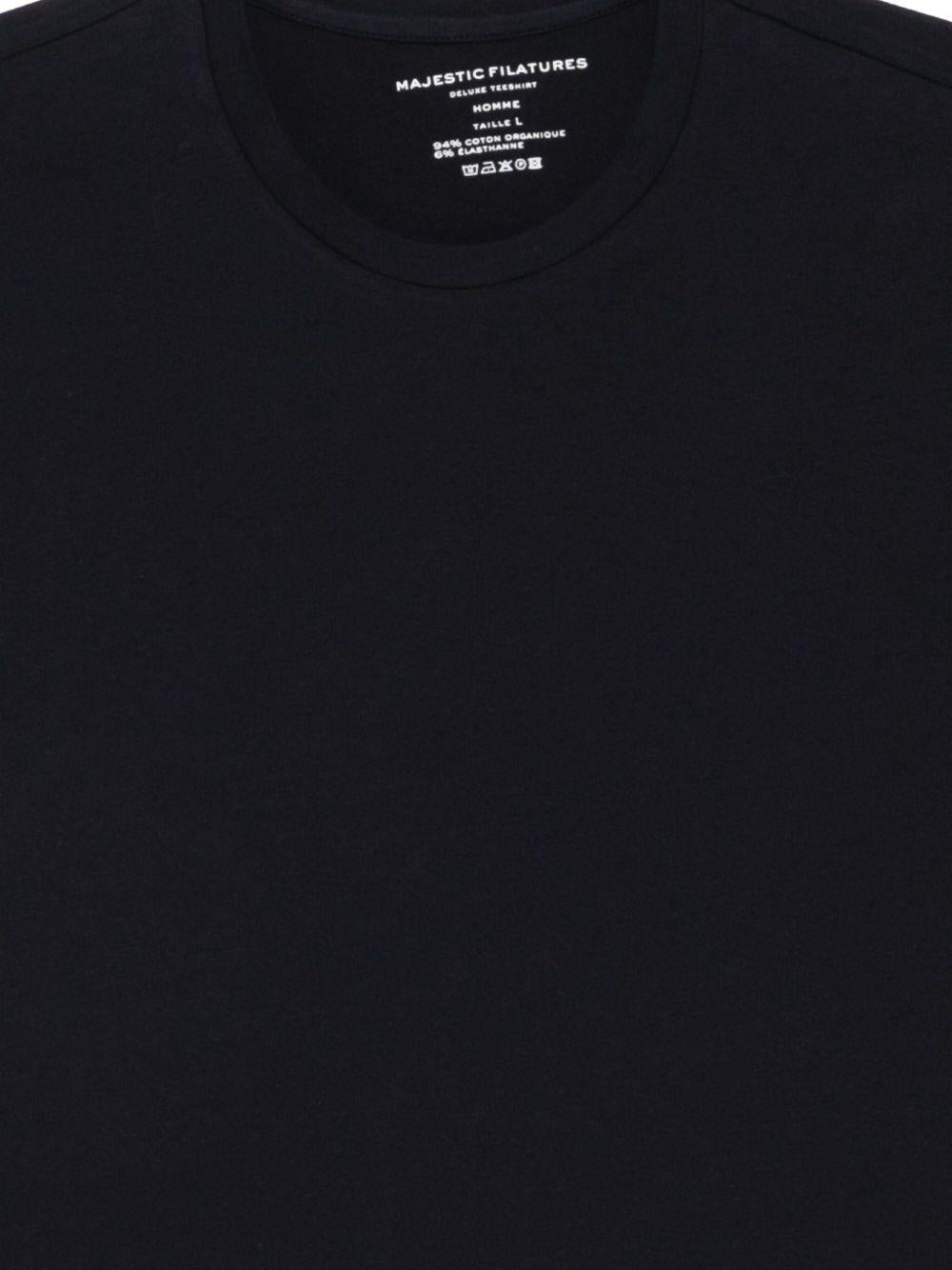 MAJESTIC FILATURES T-shirt in cotone elasticizzato blu navy