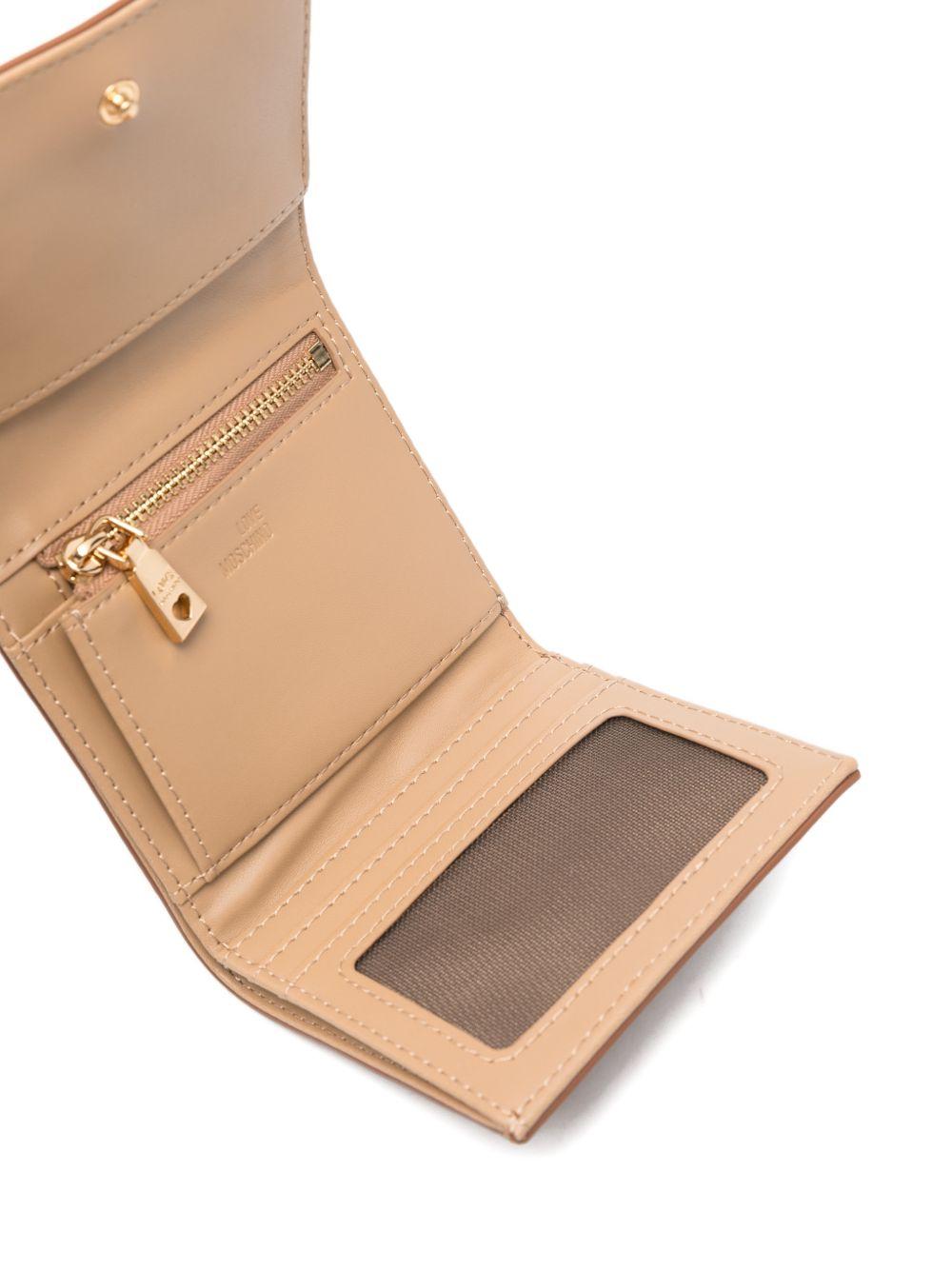 LOVE MOSCHINO Portafoglio trapuntato a conchiglia marrone