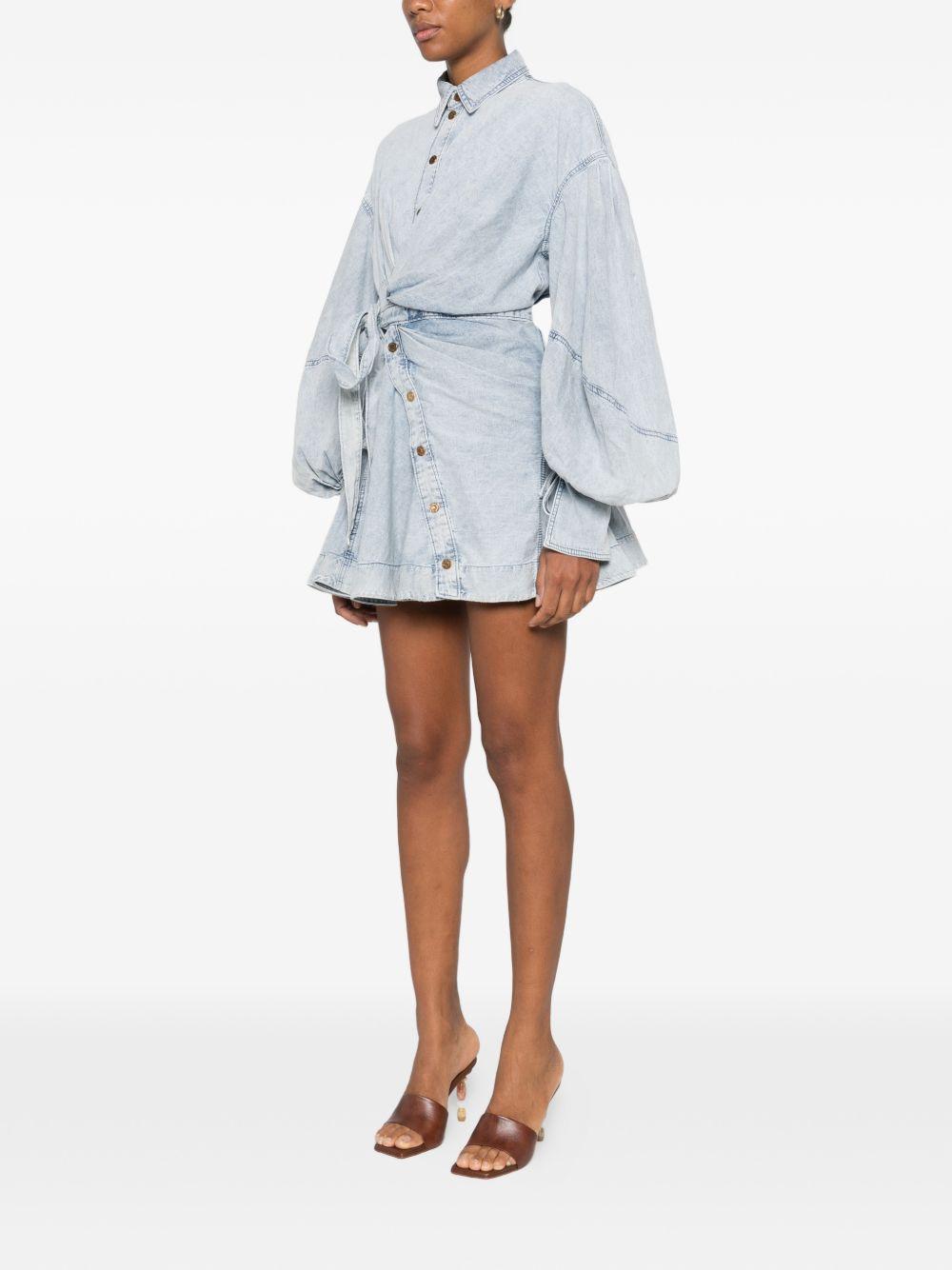ZIMMERMANN Abito corto in cotone azzurro