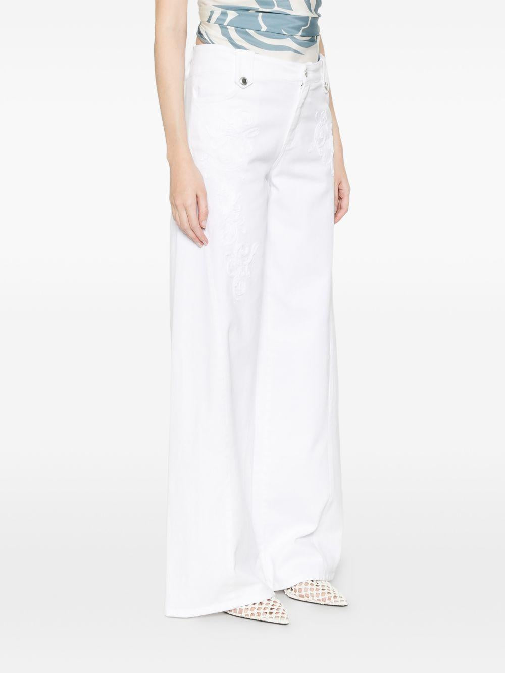 ERMANNO FIRENZE Pantalone bianco a gamba larga