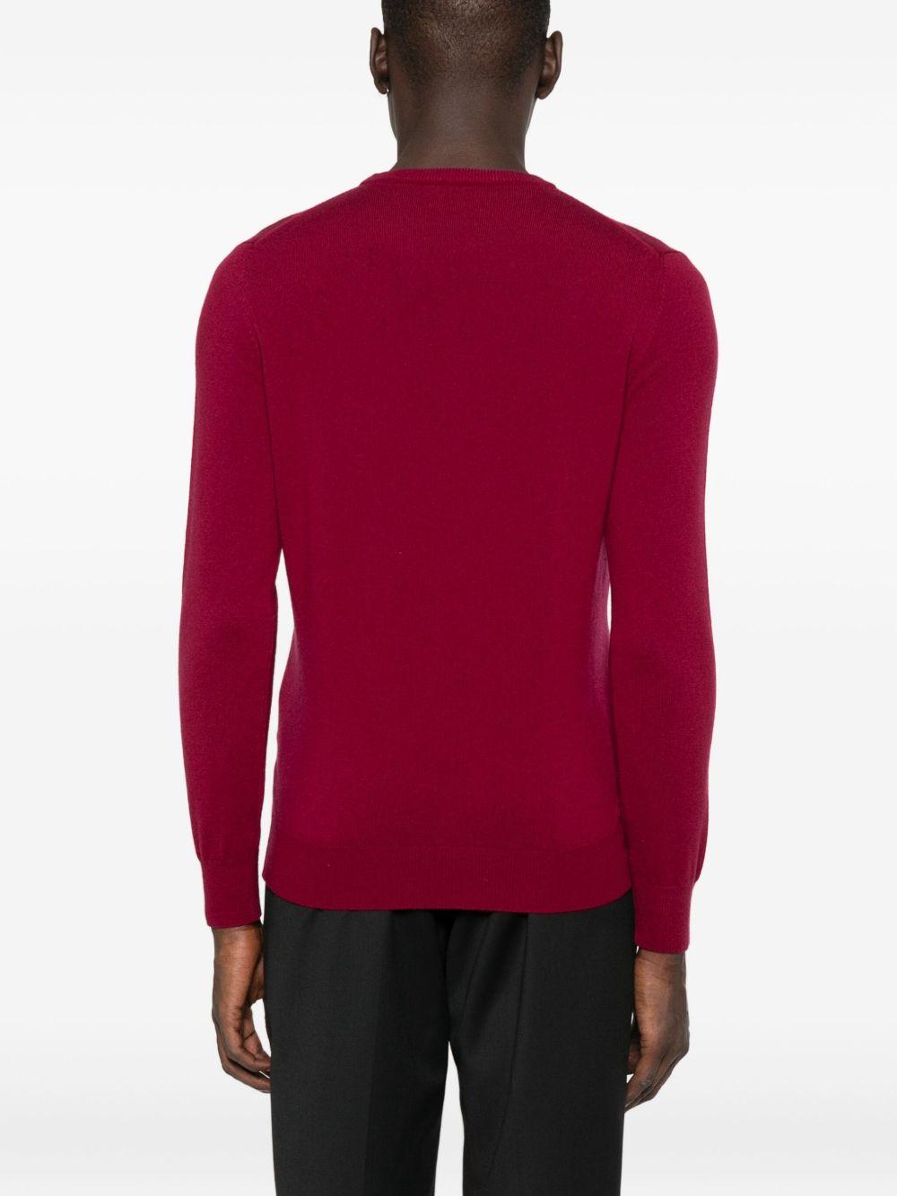 KANGRA Maglia girocollo in lana e cashmere rosso