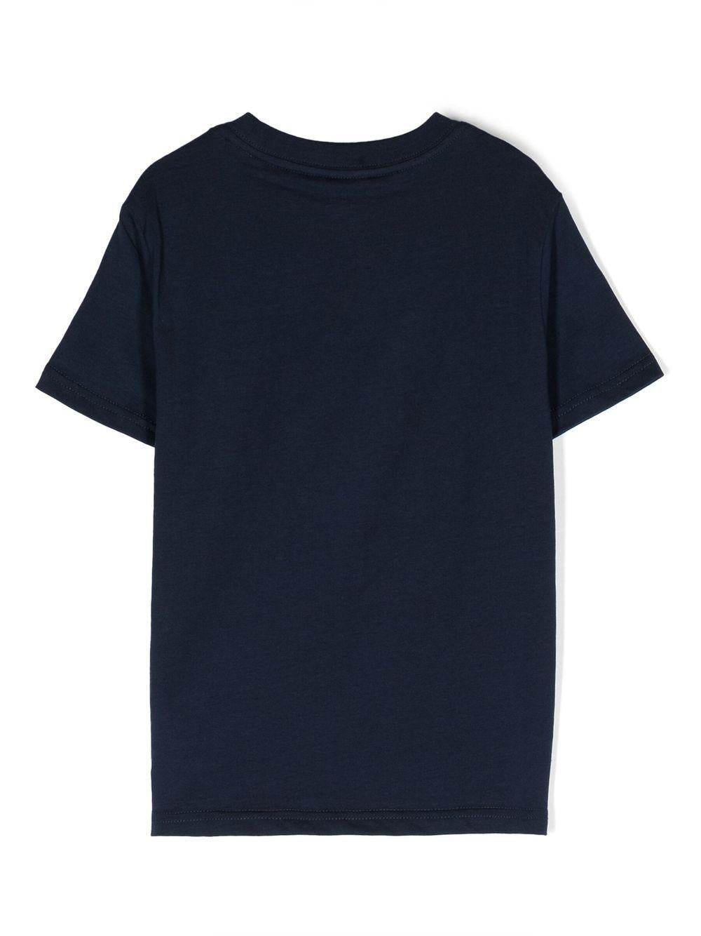 POLO RALPH LAUREN T-shirt in cotone blu con logo ricamato