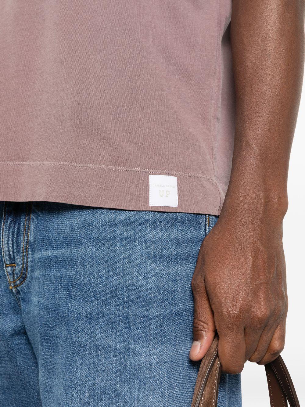 DANIELE FIESOLI T-shirt in cotone viola con girocollo
