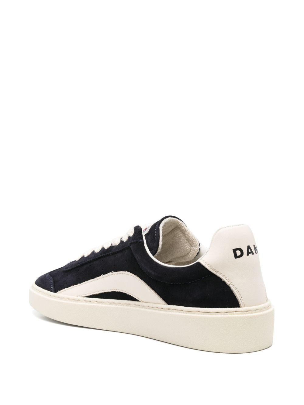 DSQUARED2 Sneakers in pelle di vitello nera e bianca