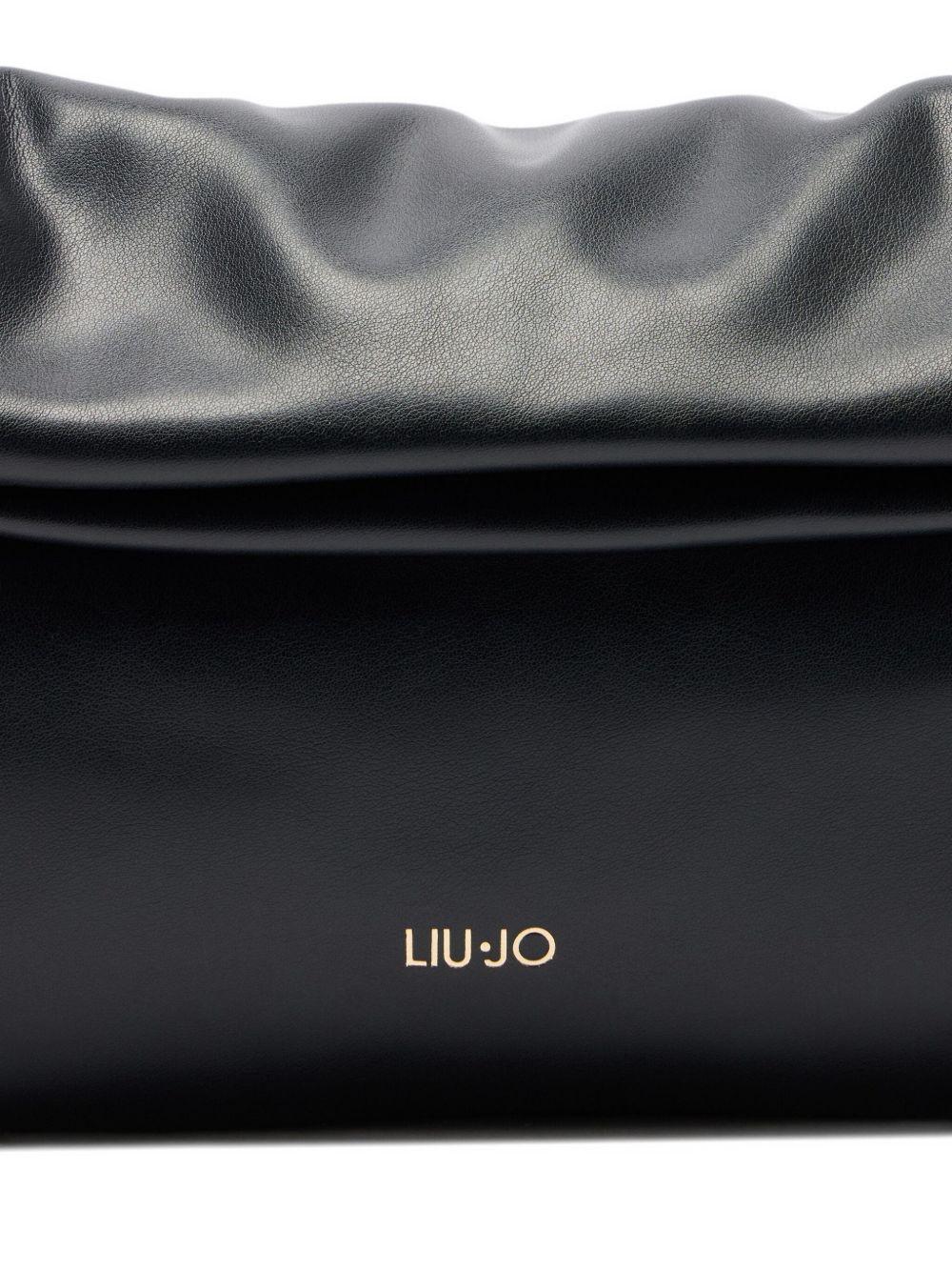 LIUJO Borsa nera in ecopelle con logo