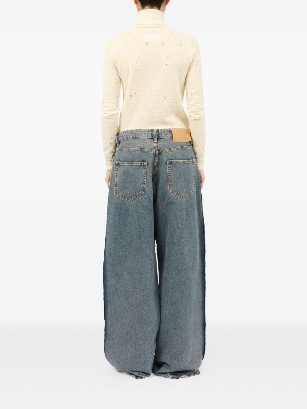 MM6 MAISON MARGIELA Jeans wide leg con cuciture in vista