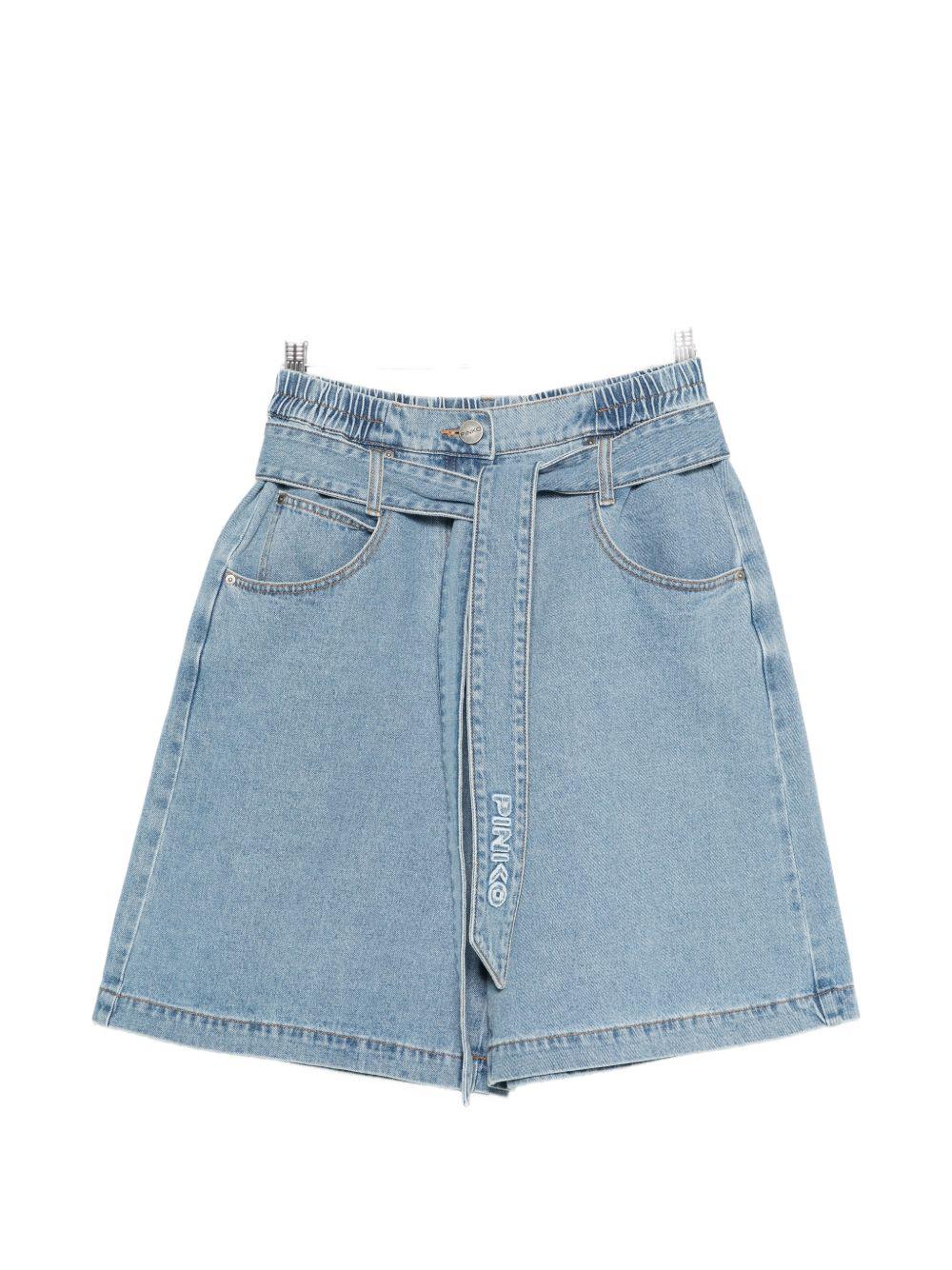 PINKO Shorts in denim con cinturino in vita