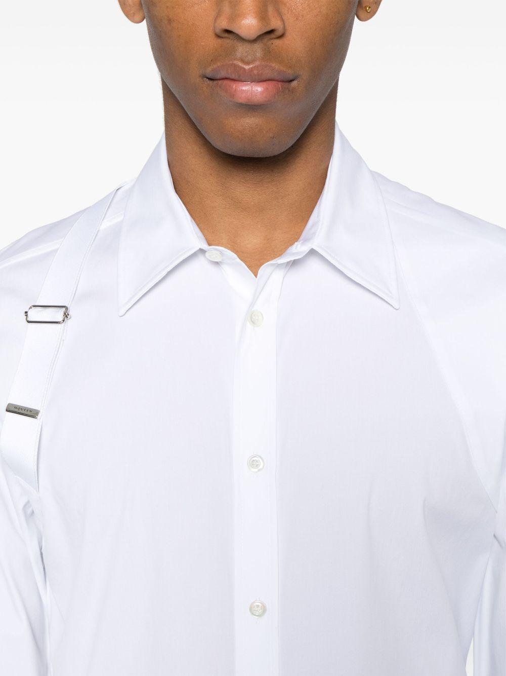ALEXANDER McQUEEN Camicia 'Harness' con fibbia a T in bianco
