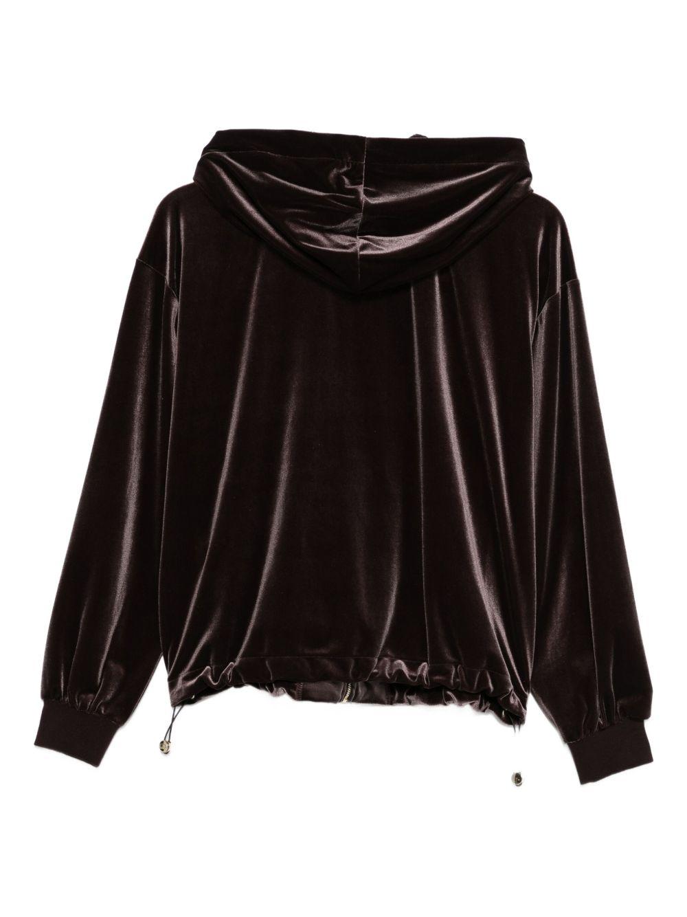 LIUJO Felpa marrone con cappuccio e tasche