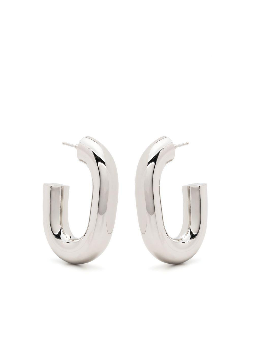 RABANNE Coppia di orecchini argento con logo