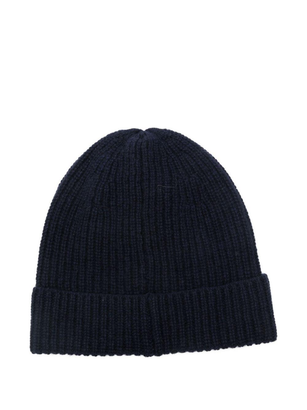 DANIELE FIESOLI Berretto in cashmere a costine blu