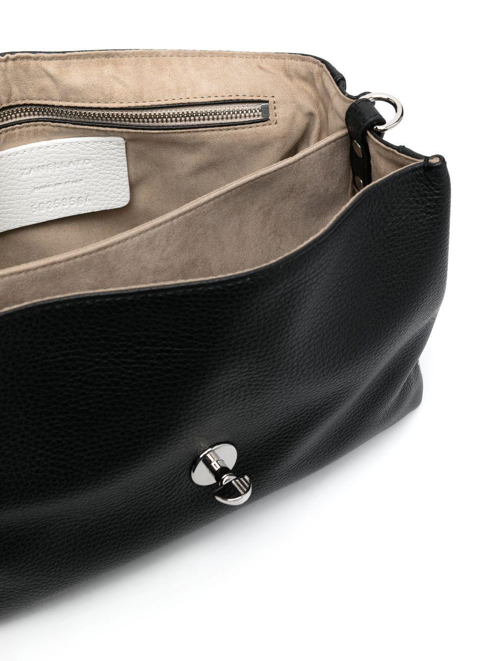 ZANELLATO Borsa Postina Daily Small in pelle nera martellata