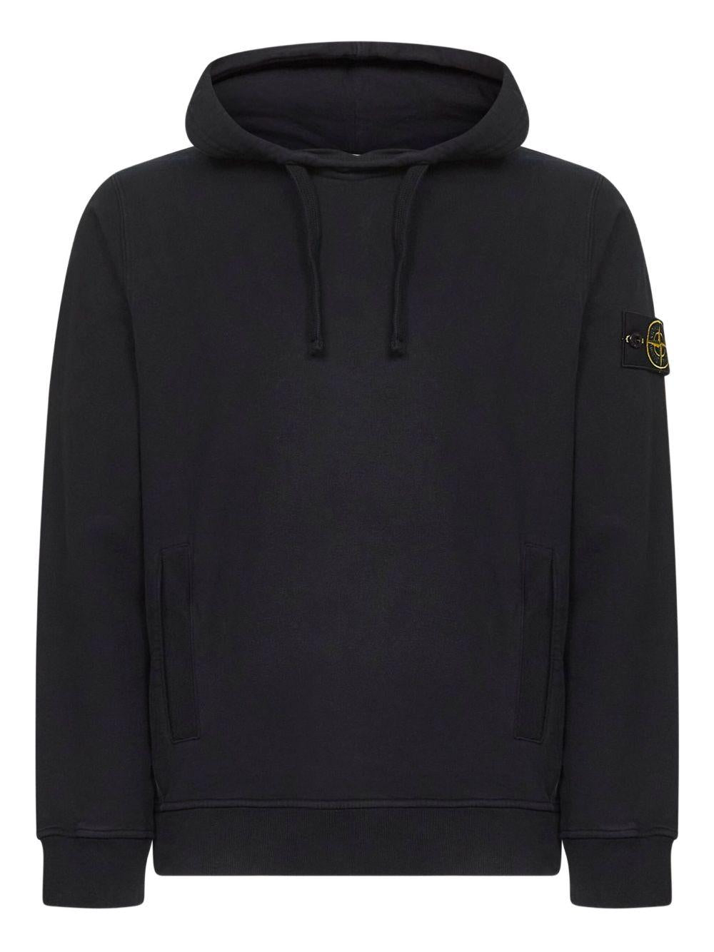 STONE ISLAND Felpa con cappuccio con patch logo<BR/>