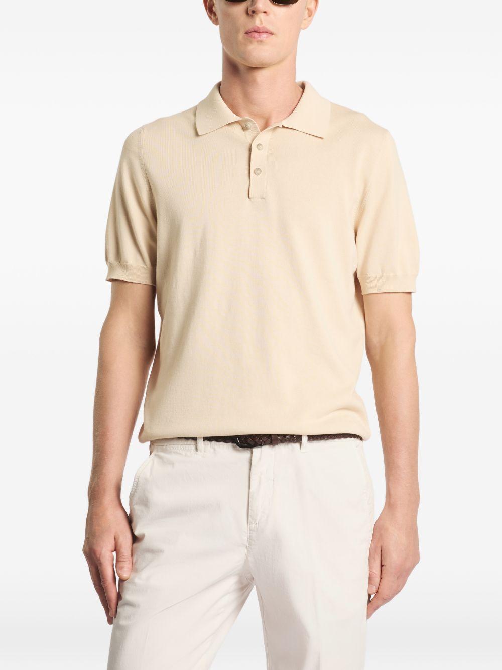FAY Polo in cotone beige con colletto a polo