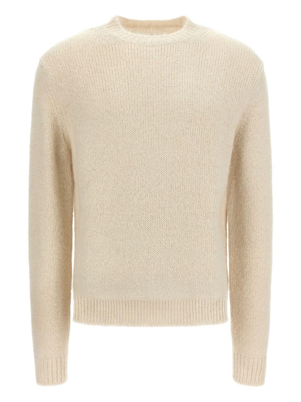 JIL SANDER Maglione girocollo in lana beige