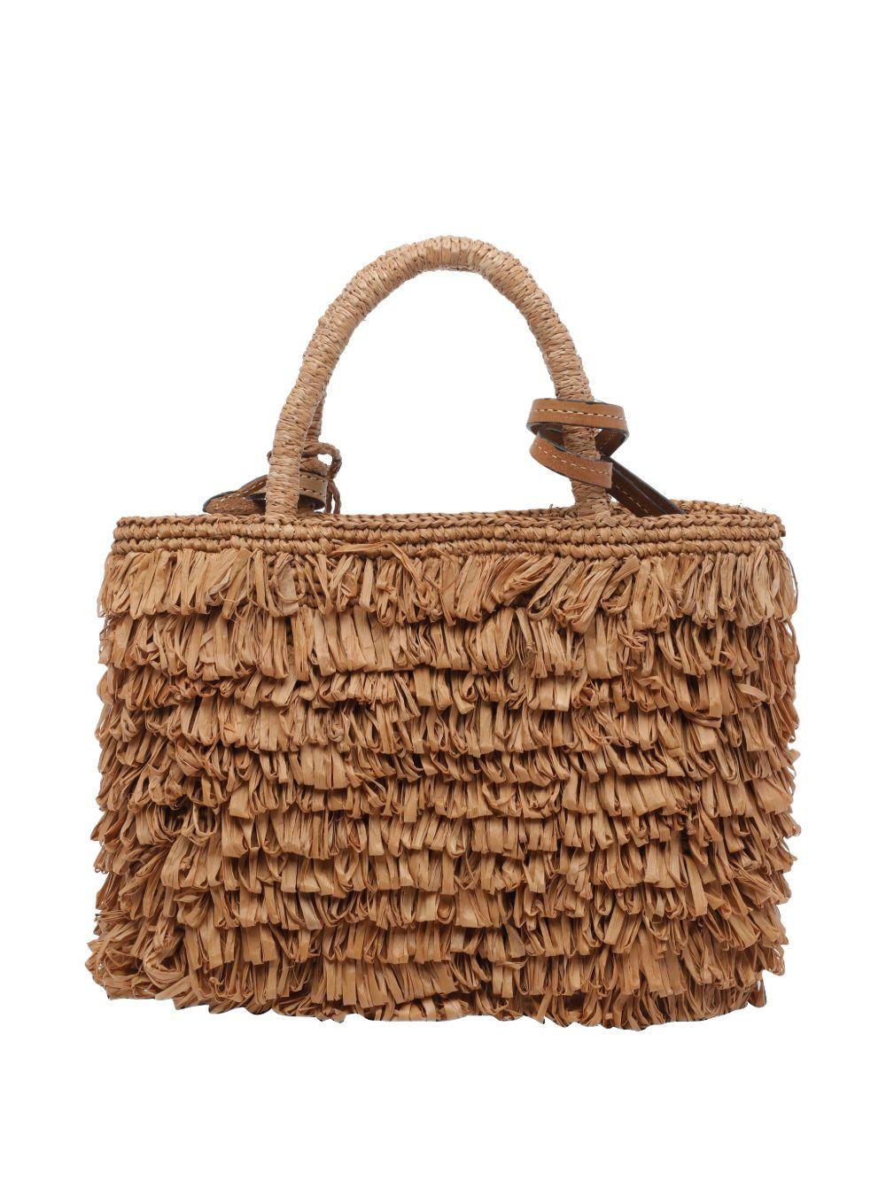 AFAR Borsa a mano in rafia marrone