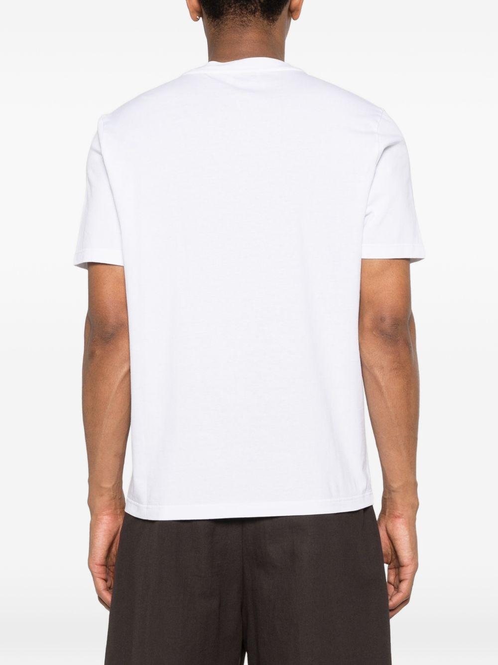 SCAGLIONE T-shirt in cotone bianco a maniche corte