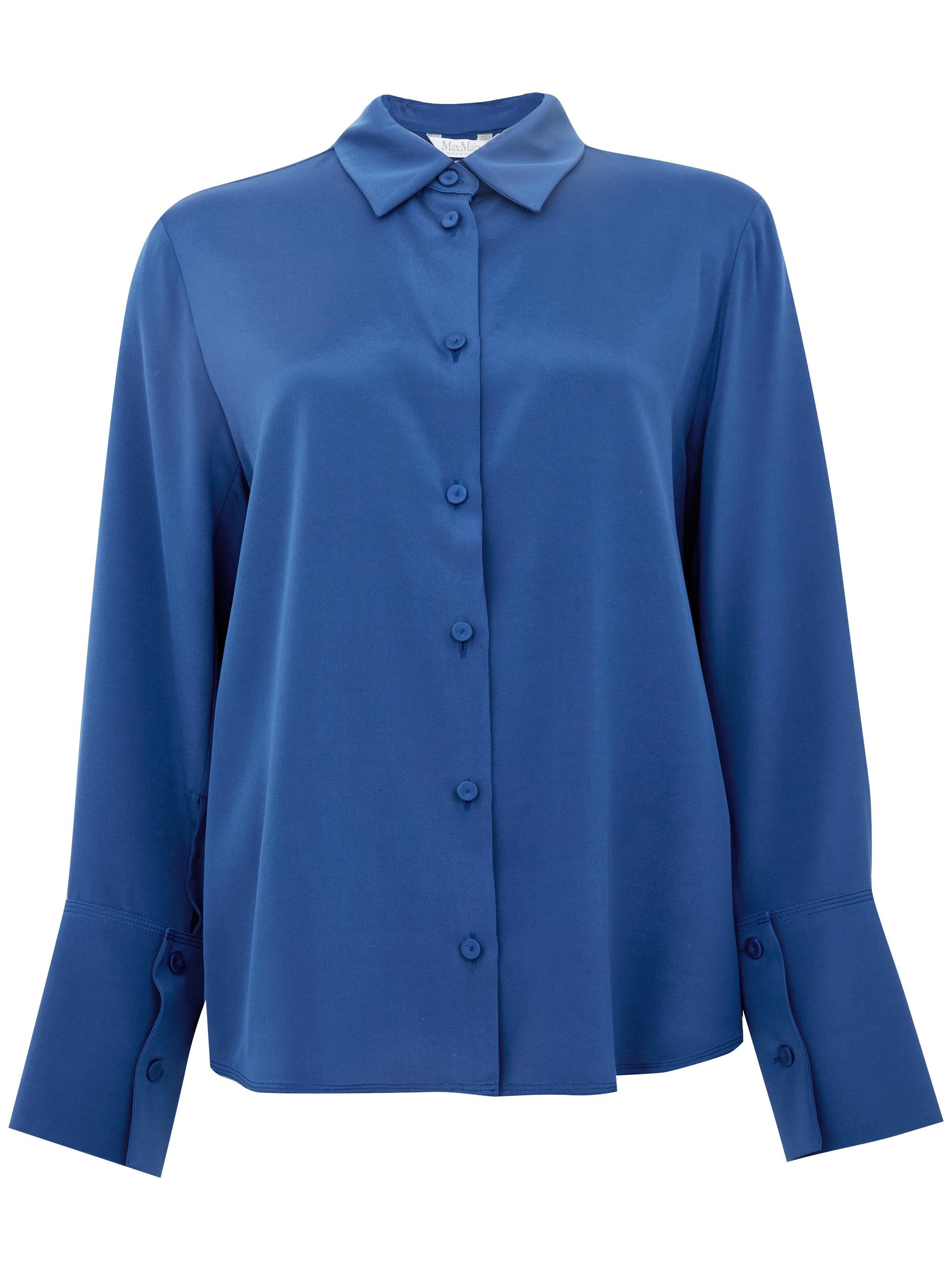 MAX MARA Camicia elegante Voliera di seta blu