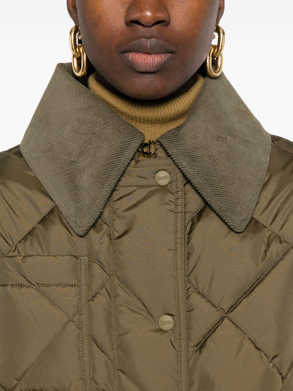 HERNO Giacca imbottita trapuntata verde