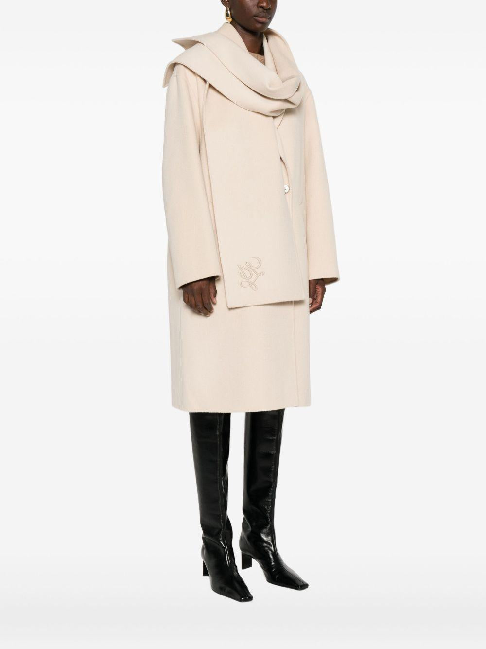 LIUJO Cappotto beige con sciarpa